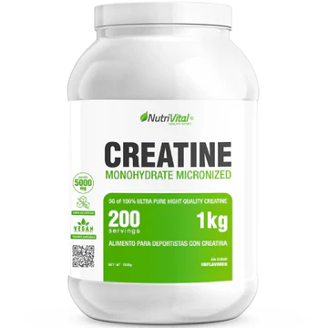 Creatina Monohidratada Nutrivital 1kg sin sabor Creatina Monohidratada 1 kg Sin Sabor